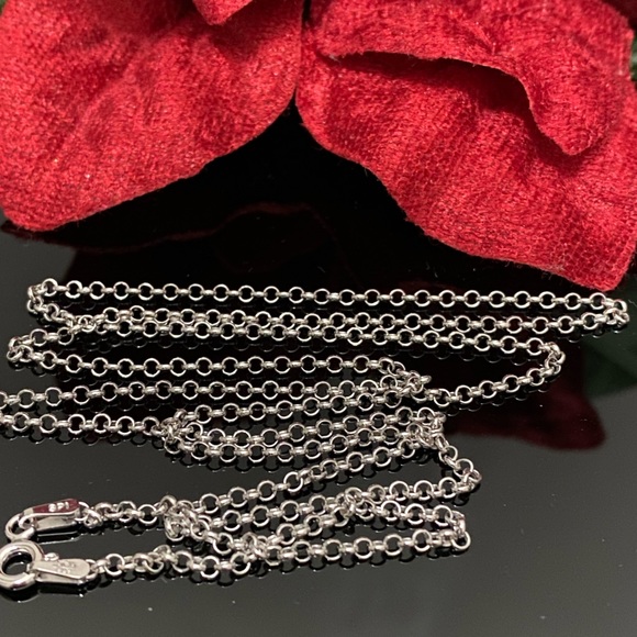 925 Sterling Silver Rolo Chain 24 inch - Picture 2 of 4